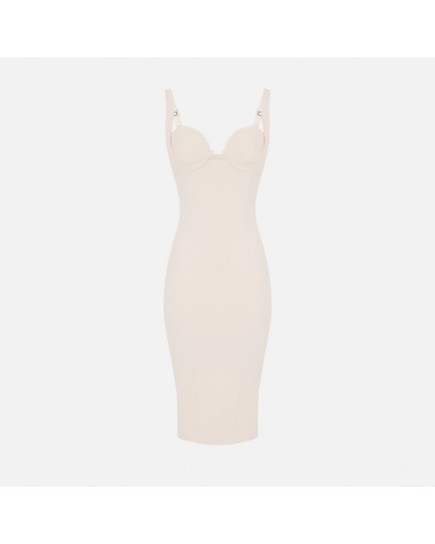 Φόρεμα Elisabetta Franchi Εκρού AB85052E2-193