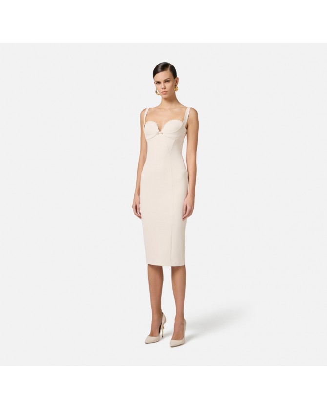 Φόρεμα Elisabetta Franchi Εκρού AB85052E2-193