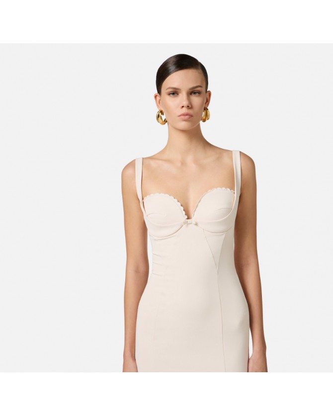 Φόρεμα Elisabetta Franchi Εκρού AB85052E2-193