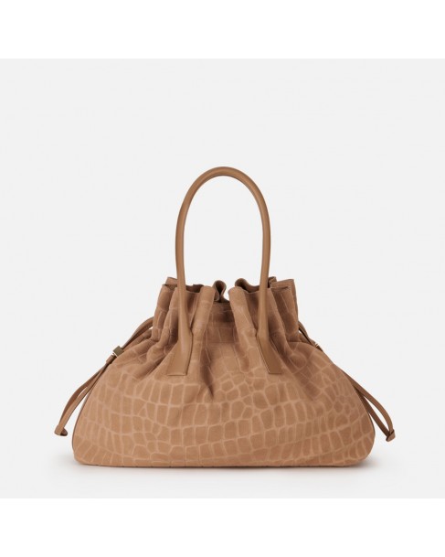 Τσάντα δερμάτινη Elisabetta Franchi Καφέ BS19H61E2-229