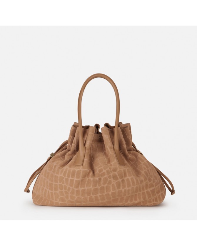 Τσάντα δερμάτινη Elisabetta Franchi Καφέ BS19H61E2-229