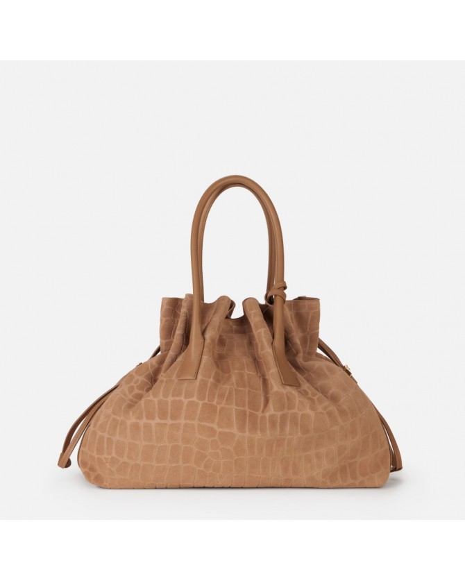 Τσάντα δερμάτινη Elisabetta Franchi Καφέ BS19H61E2-229