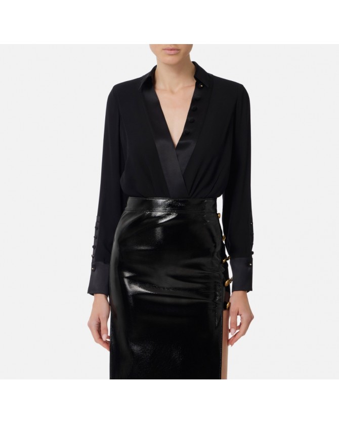 Πουκάμισο Elisabetta Franchi Μαύρο CB00356E2-110