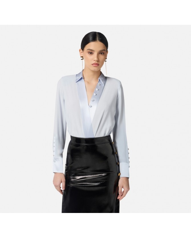 Πουκάμισο Elisabetta Franchi Σιέλ CB00356E2-EA7