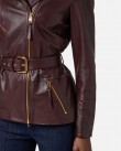 Μπουφάν δερμάτινο Elisabetta Franchi Μπορντό GD50Z56E2-EA4