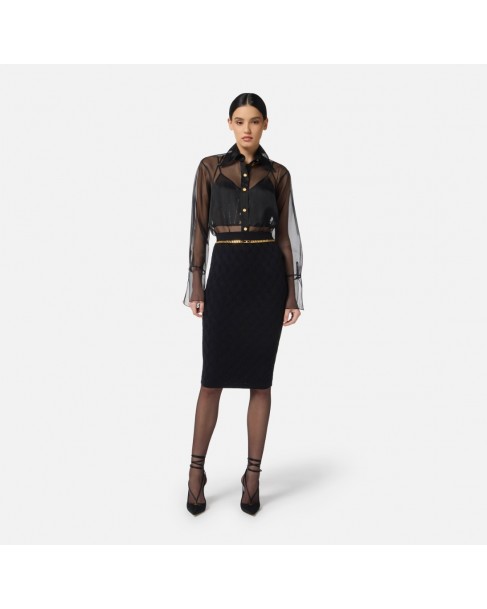 Φούστα Elisabetta Franchi Μαύρη GK20B56E2-110
