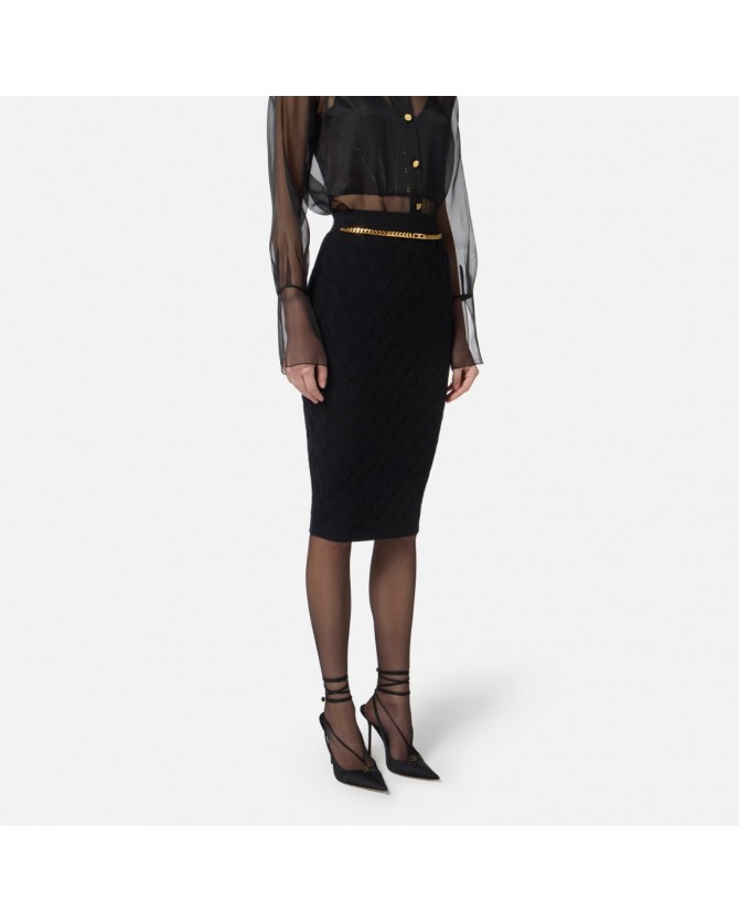 Φούστα Elisabetta Franchi Μαύρη GK20B56E2-110