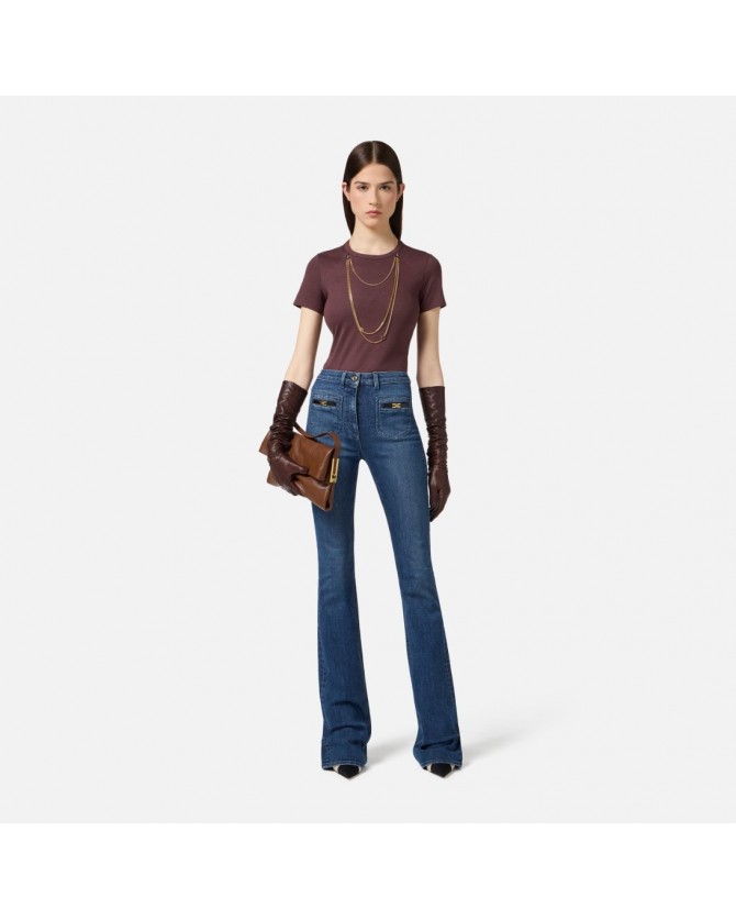 T-shirt Elisabetta Franchi Μπορντό MA00956E2-EA4