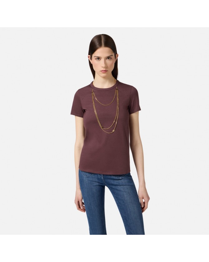 T-shirt Elisabetta Franchi Μπορντό MA00956E2-EA4