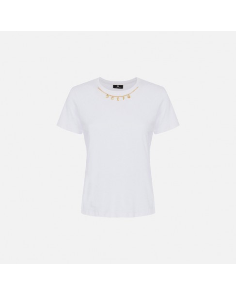 T-shirt Elisabetta Franchi Λευκό MA01141E2-270