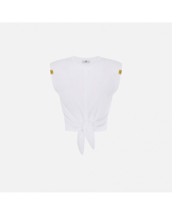 T-shirt Elisabetta Franchi Λευκό MA01161E2-270