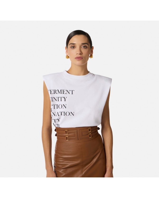 T-shirt Elisabetta Franchi Λευκό MA70P61E2-270