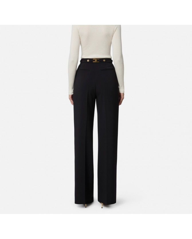 Παντελόνι Elisabetta Franchi Μαύρο PA09956E2-110