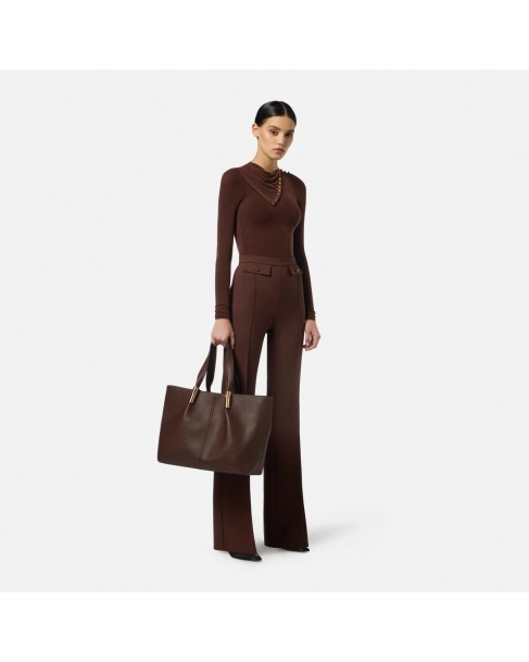 Παντελόνι Elisabetta Franchi Μπορντό PA12156E2-EA3
