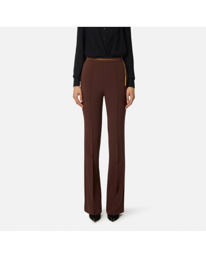 Παντελόνι Elisabetta Franchi Καφέ PA14157E2-EA3