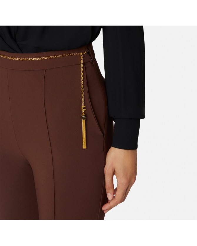 Παντελόνι Elisabetta Franchi Καφέ PA14157E2-EA3