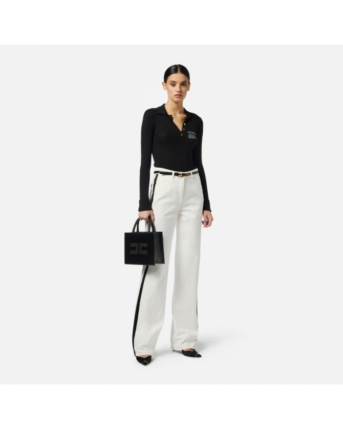 Παντελόνι Elisabetta Franchi Λευκό PJ13I56E2-309