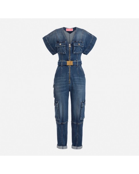 Ολόσωμη jean φόρμα Elisabetta Franchi Μπλε TJ23S36E2-139