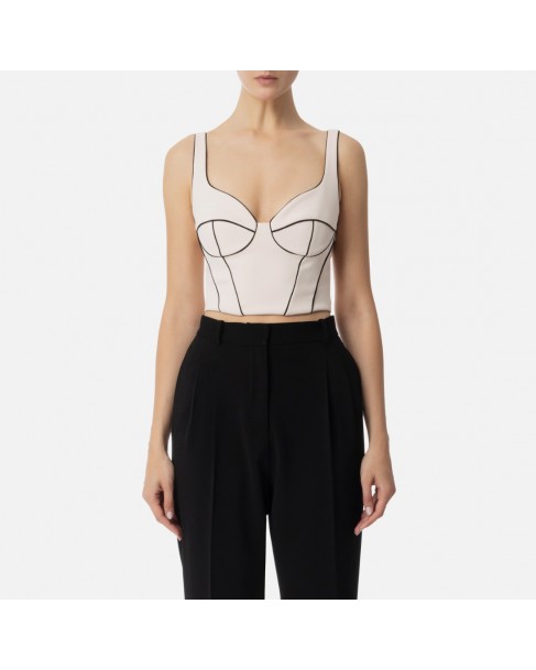 Top Elisabetta Franchi Εκρού TO02451E2-E84