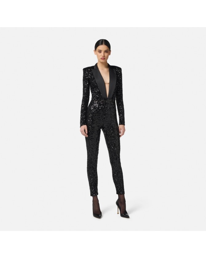 Ολόσωμη φόρμα Elisabetta Franchi Μαύρη TU05856E2-110