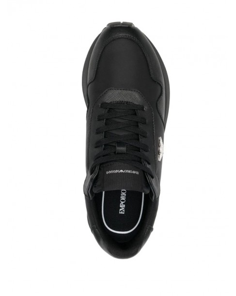 Υπόδημα Sneakers Emporio Armani Μαύρο X4X630XN877 K001-BLACK+BLACK