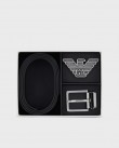Σετ ζώνης Emporio Armani διπλής όψης Μαύρη Y4S270YLP4X 88001-NERO/NERO