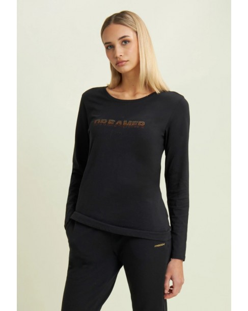 Μπλούζα Freddy Μαύρη F25WTEET3-N-