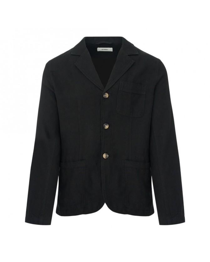 Overshirt Gabba Μαύρο PLAZA LINO-METEORITE