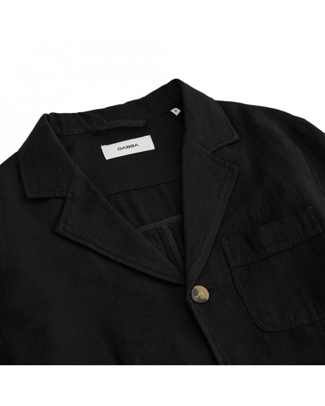 Overshirt Gabba Μαύρο PLAZA LINO-METEORITE