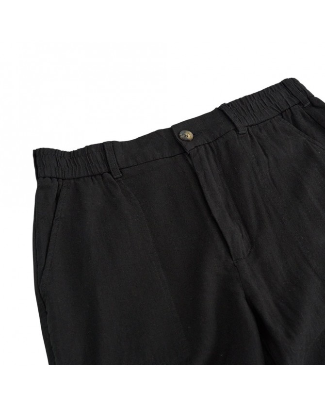 Παντελόνι Gabba Μαύρο λινό ZETA LINO-METEORITE