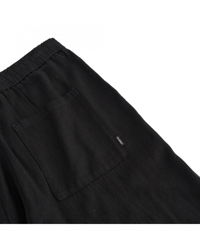 Παντελόνι Gabba Μαύρο λινό ZETA LINO-METEORITE