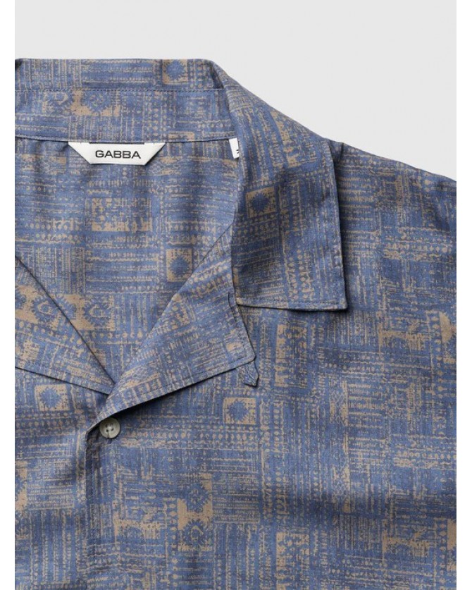 Πουκάμισο κοντομάνικο Gabba Μπλε CHRIST FUSSION RESORT SS-0509-BLUE PATTERN
