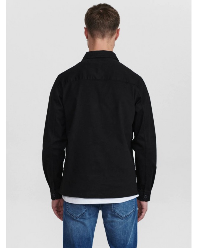 Πουκάμισο Gabba Overshirt Μαύρο TOPPER LS SHIRT 9999-BLACK