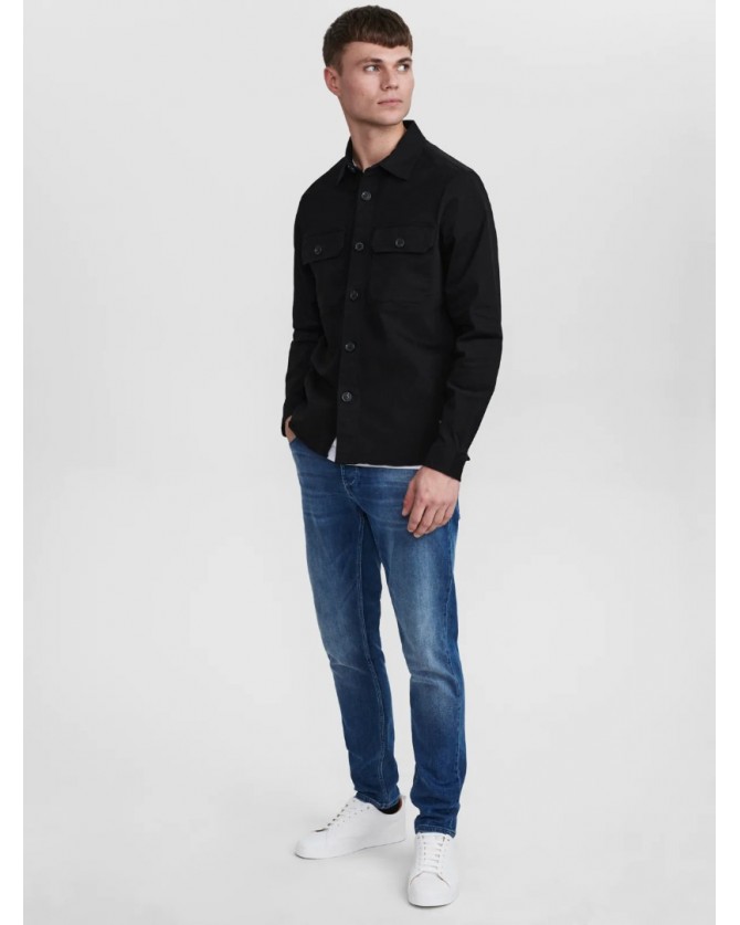 Πουκάμισο Gabba Overshirt Μαύρο TOPPER LS SHIRT 9999-BLACK