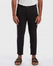 Παντελόνι chinos Gabba Μαύρο MONZA BROKE LINEN PANT 0998-TRUE BLACK