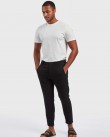 Παντελόνι chinos Gabba Μαύρο MONZA BROKE LINEN PANT 0998-TRUE BLACK