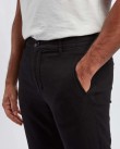 Παντελόνι chinos Gabba Μαύρο MONZA BROKE LINEN PANT 0998-TRUE BLACK