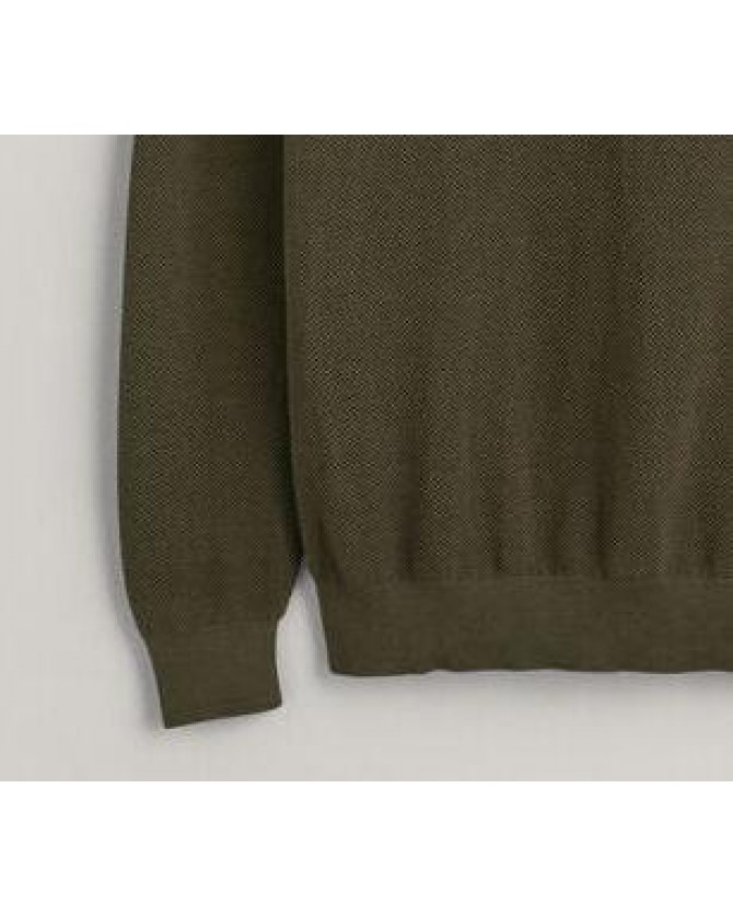 Πουλόβερ Half Zip Gant Λαδί 3G8040523-G0301