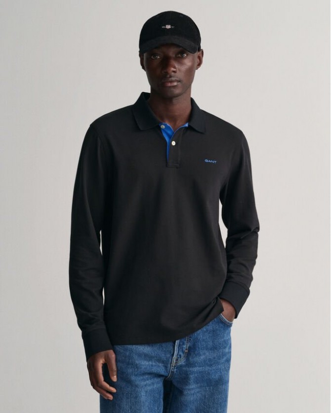 Μπλούζα polo Gant Μαύρη 3G2065004-G0005