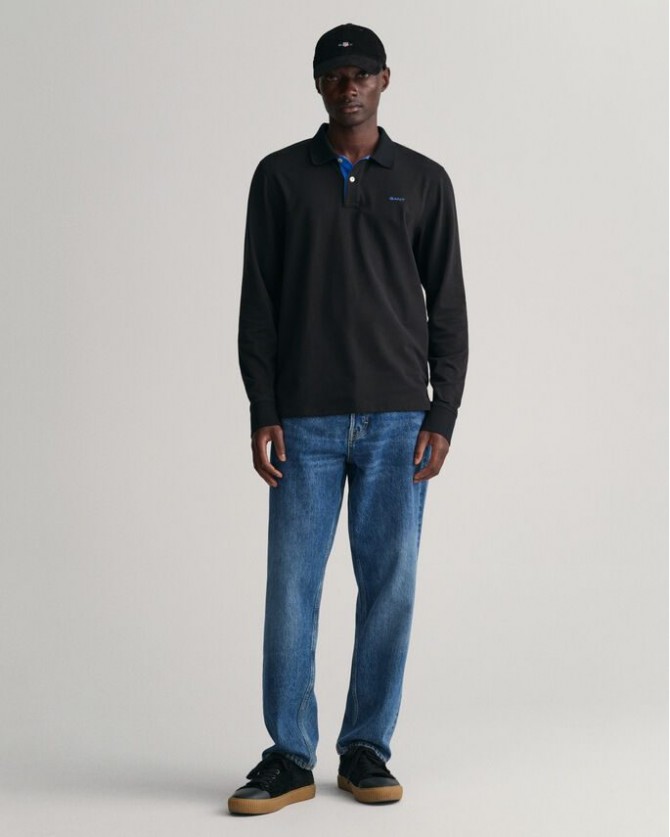 Μπλούζα polo Gant Μαύρη 3G2065004-G0005