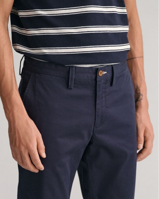 Παντελόνι ανδρικό Chinos Gant Σκούρο μπλε 1505221-410 Slim fit