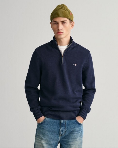 Πουλόβερ Half zip Gant Σκούρο μπλε 3G8030170-G0433