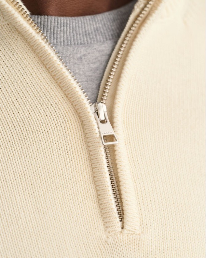 Πουλόβερ Half Zip Gant Εκρού 3G8030170-G0130