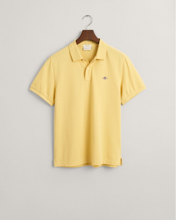 Polo t-shirt ανδρικό Gant Κίτρινο βαμβακερό 3G2210-1-G0726 Regular fit