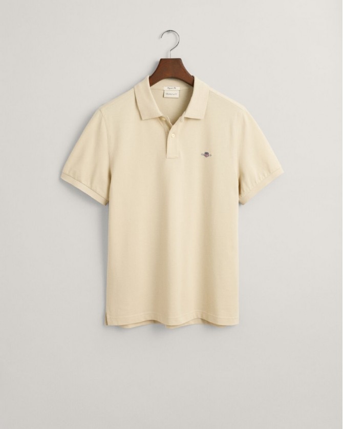 Polo t-shirt ανδρικό Gant βαμβακερό Μπεζ 3G2210-1-G0239 Regular fit