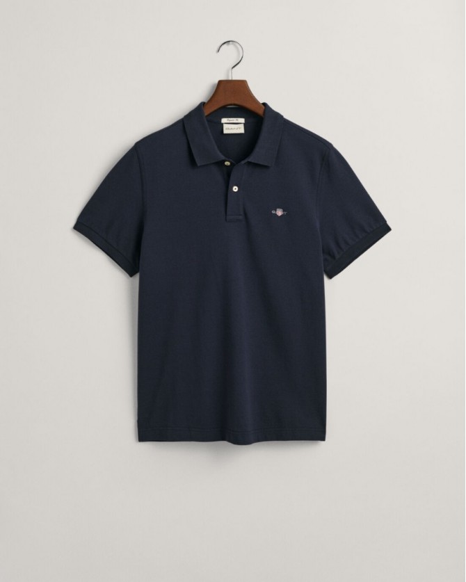 Polo t-shirt ανδρικό Gant βαμβακερό Σκούρο μπλε 2210-1-G0433 Regular fit