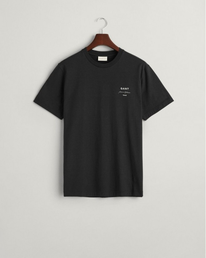 T-shirt ανδρικό Gant βαμβακερό Μαύρο 3G2033017-G0005 Regular fit
