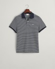 Polo t-shirt ανδρικό Gant βαμβακερό Σκούρο μπλε ριγέ 3G2013038-G0433 Regular fit