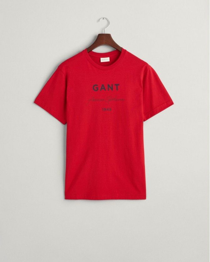 T-shirt ανδρικό Gant βαμβακερό Κόκκινο 3G2013070-G0630 Regular fit