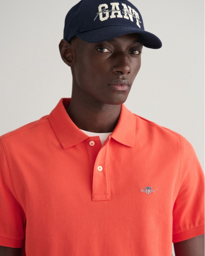 Polo t-shirt ανδρικό Gant βαμβακερό Πορτοκαλί 3G2210-1-G0828 Regular fit